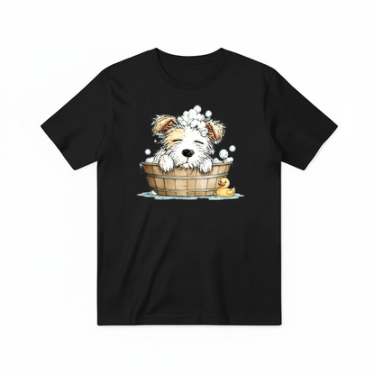 Bubble Bath Puppy Cute Watercolor Graphic Tee T7103
