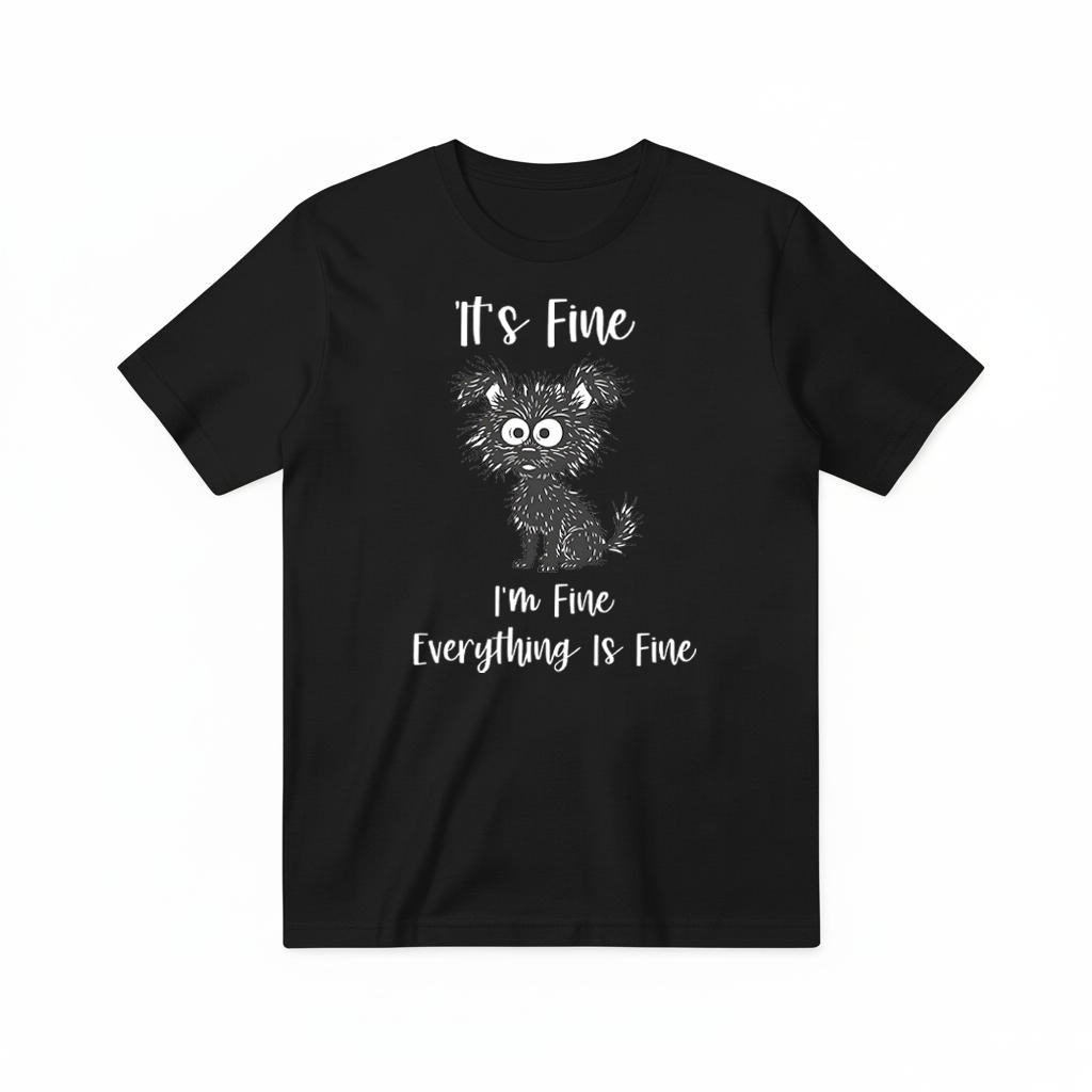 "Everything Is Fine" Funny Messy Dog Graphic Tee T2026