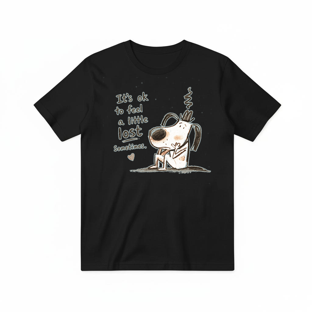It's Ok To Feel Lost Cute Dog Graphic Tee T7116