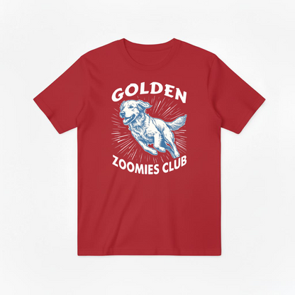 Golden Zoomies Club Retro Golden Retriever Graphic Tee T7110