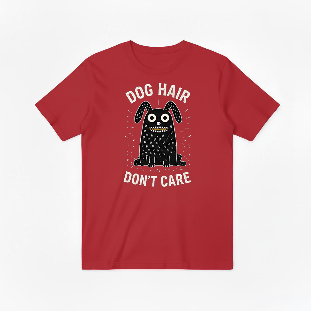"Dog Hair Don't Care" Funny Monster Dog Graphic Tee T7101
