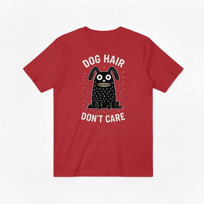 "Dog Hair Don't Care" Funny Monster Dog Graphic Tee T7101