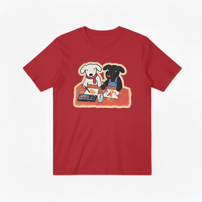 Painting Dogs Cute Duo Graphic Tee – Dog Lover Gift T7093