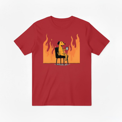 "This Is Fine" Funny Dog on Fire Graphic Tee T7122