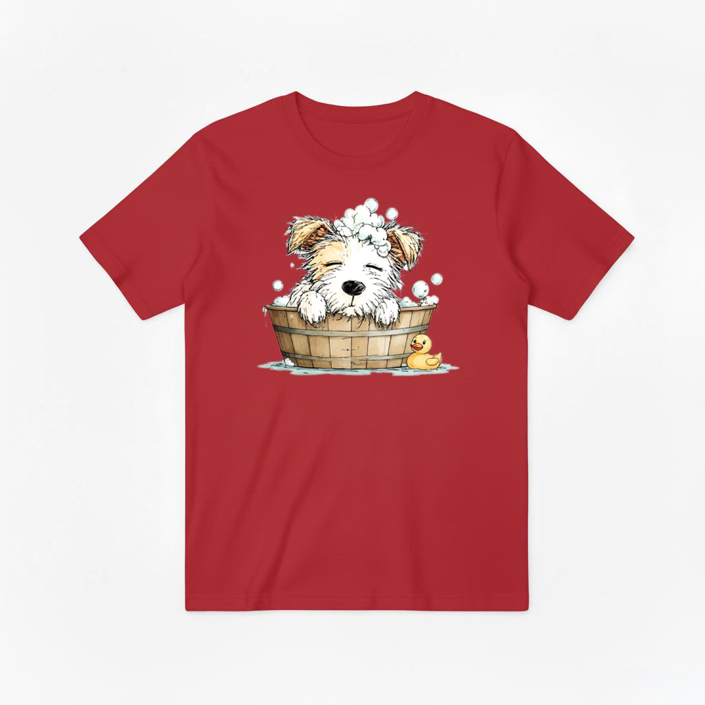 Bubble Bath Puppy Cute Watercolor Graphic Tee T7103