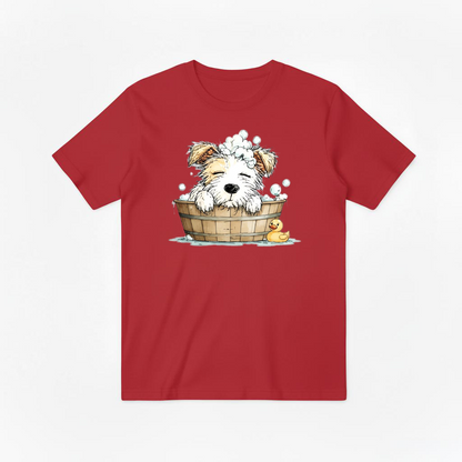 Bubble Bath Puppy Cute Watercolor Graphic Tee T7103