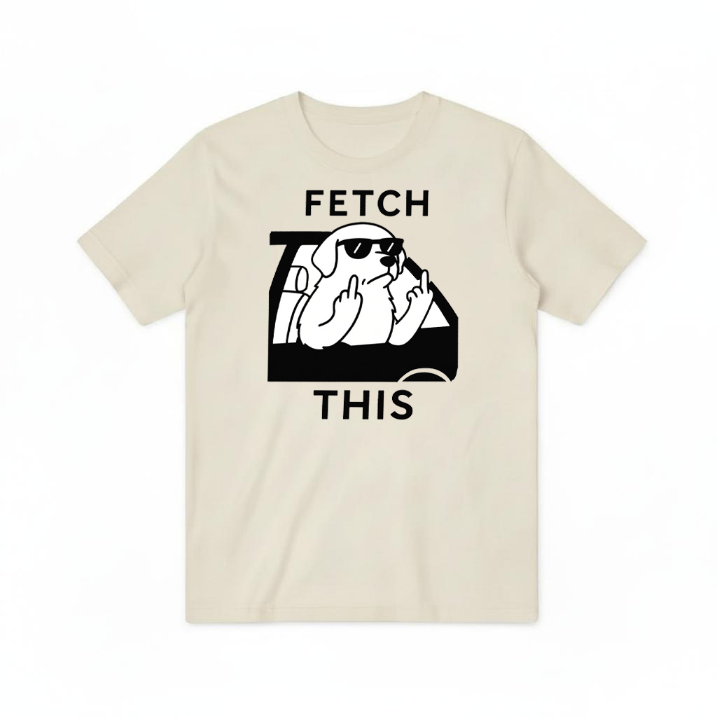 "Fetch This" Funny Rebel Dog Car Graphic Tee T7123