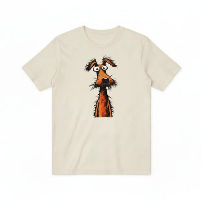 Crazy Eyes Funny Scruffy Dog Cartoon Graphic Tee T7111