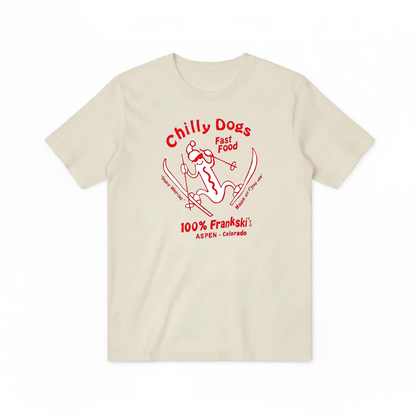 Chilly Dogs Skiing Dachshund Retro Funny Graphic Tee T7104