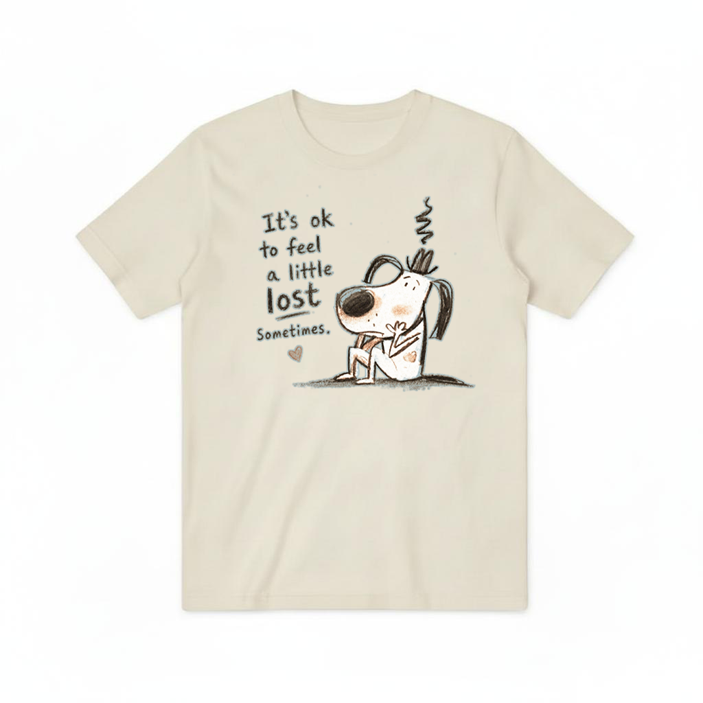 It's Ok To Feel Lost Cute Dog Graphic Tee T7116