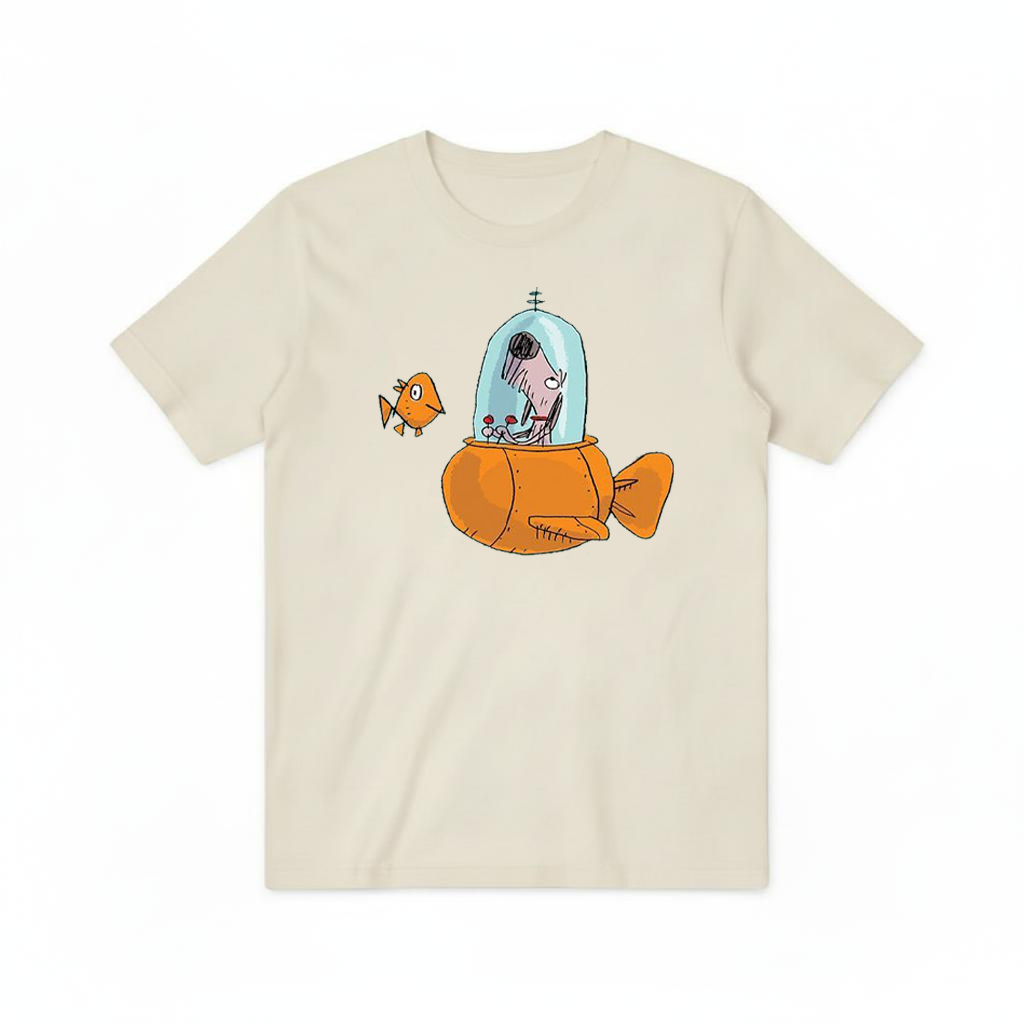 Dog in Fish Sub Funny Graphic Tee T7118