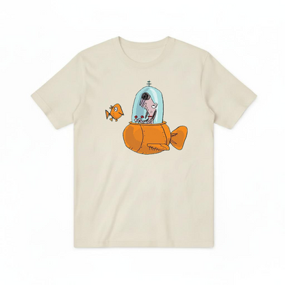 Dog in Fish Sub Funny Graphic Tee T7118