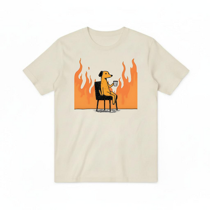 "This Is Fine" Funny Dog on Fire Graphic Tee T7122