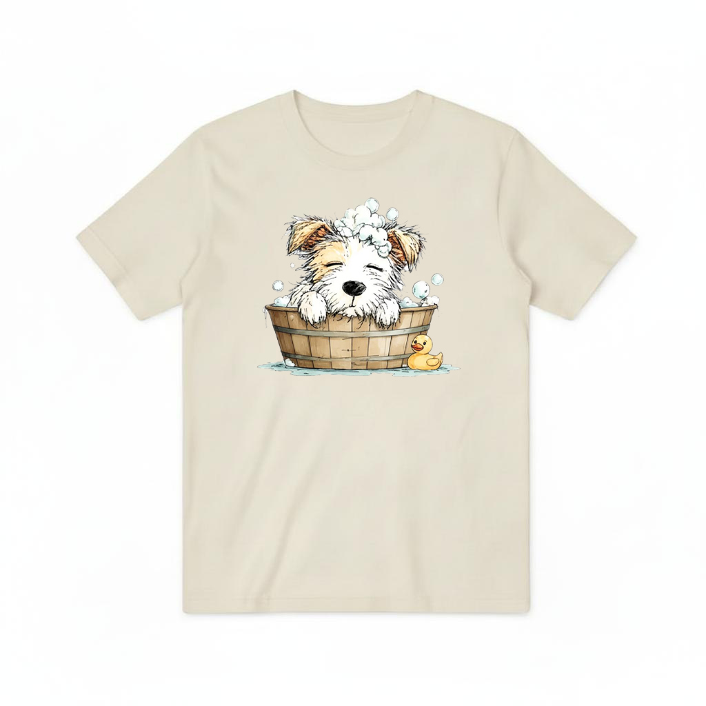 Bubble Bath Puppy Cute Watercolor Graphic Tee T7103