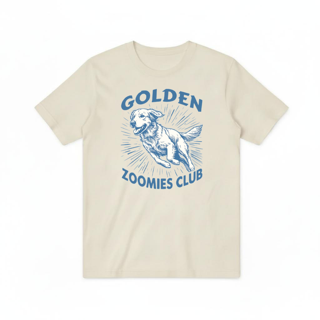 Golden Zoomies Club Retro Golden Retriever Graphic Tee T7110