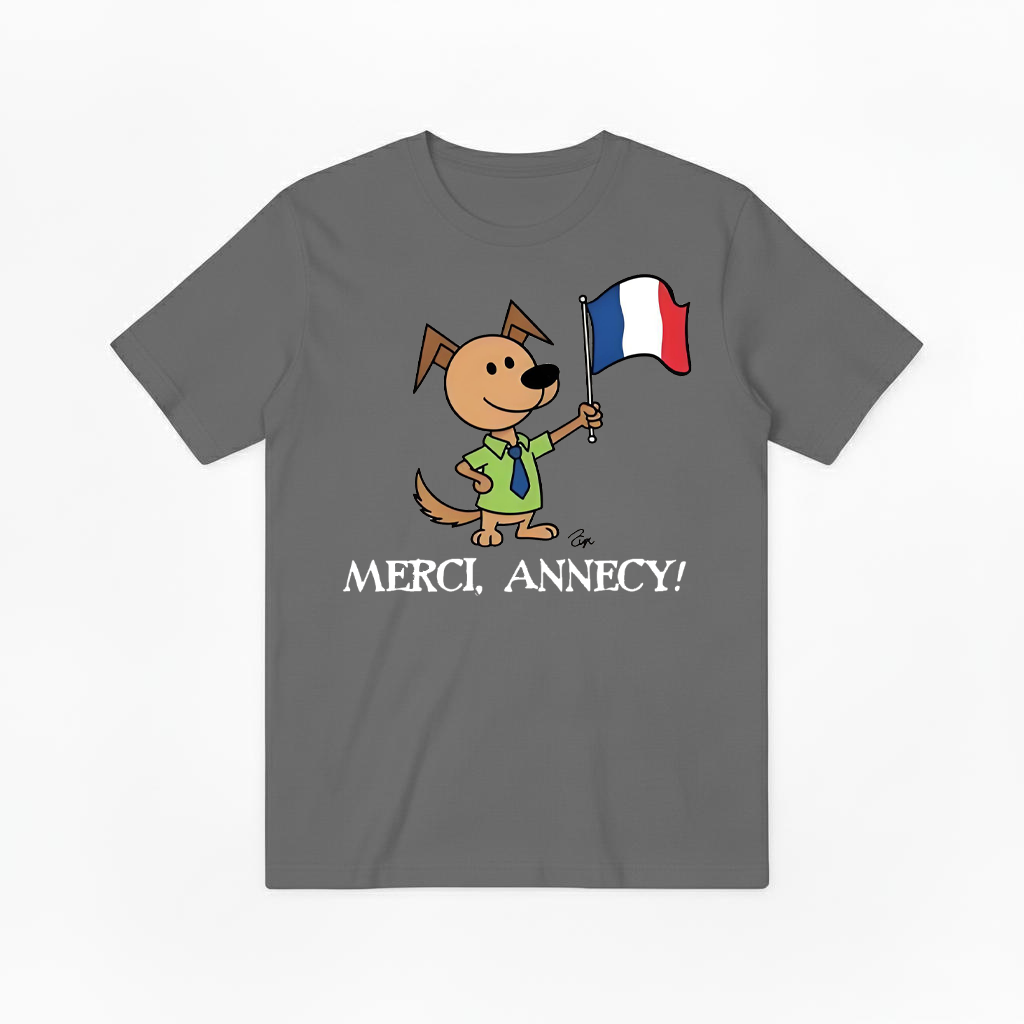 Merci Annecy Funny Dog Graphic Tee T7115