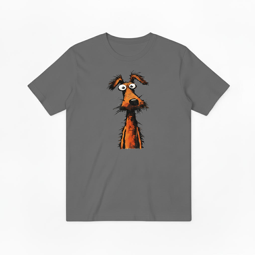 Crazy Eyes Funny Scruffy Dog Cartoon Graphic Tee T7111