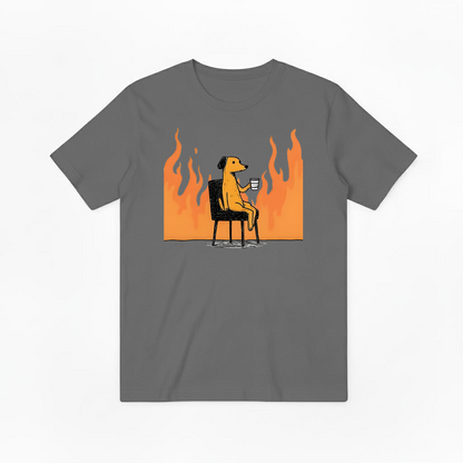 "This Is Fine" Funny Dog on Fire Graphic Tee T7122