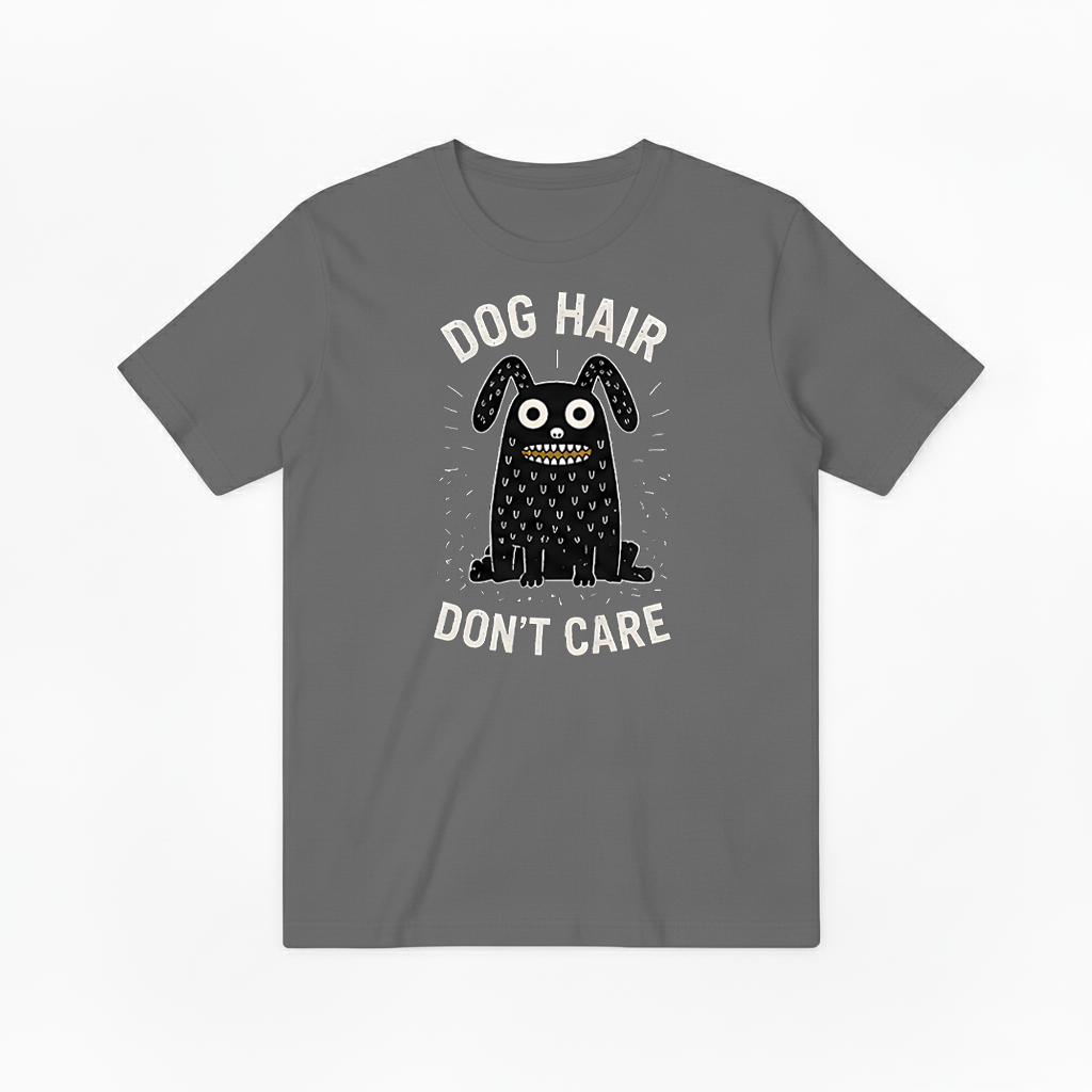 "Dog Hair Don't Care" Funny Monster Dog Graphic Tee T7101