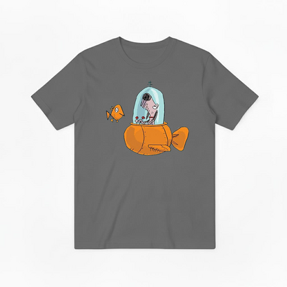 Dog in Fish Sub Funny Graphic Tee T7118
