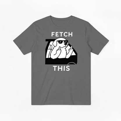 "Fetch This" Funny Rebel Dog Car Graphic Tee T7123