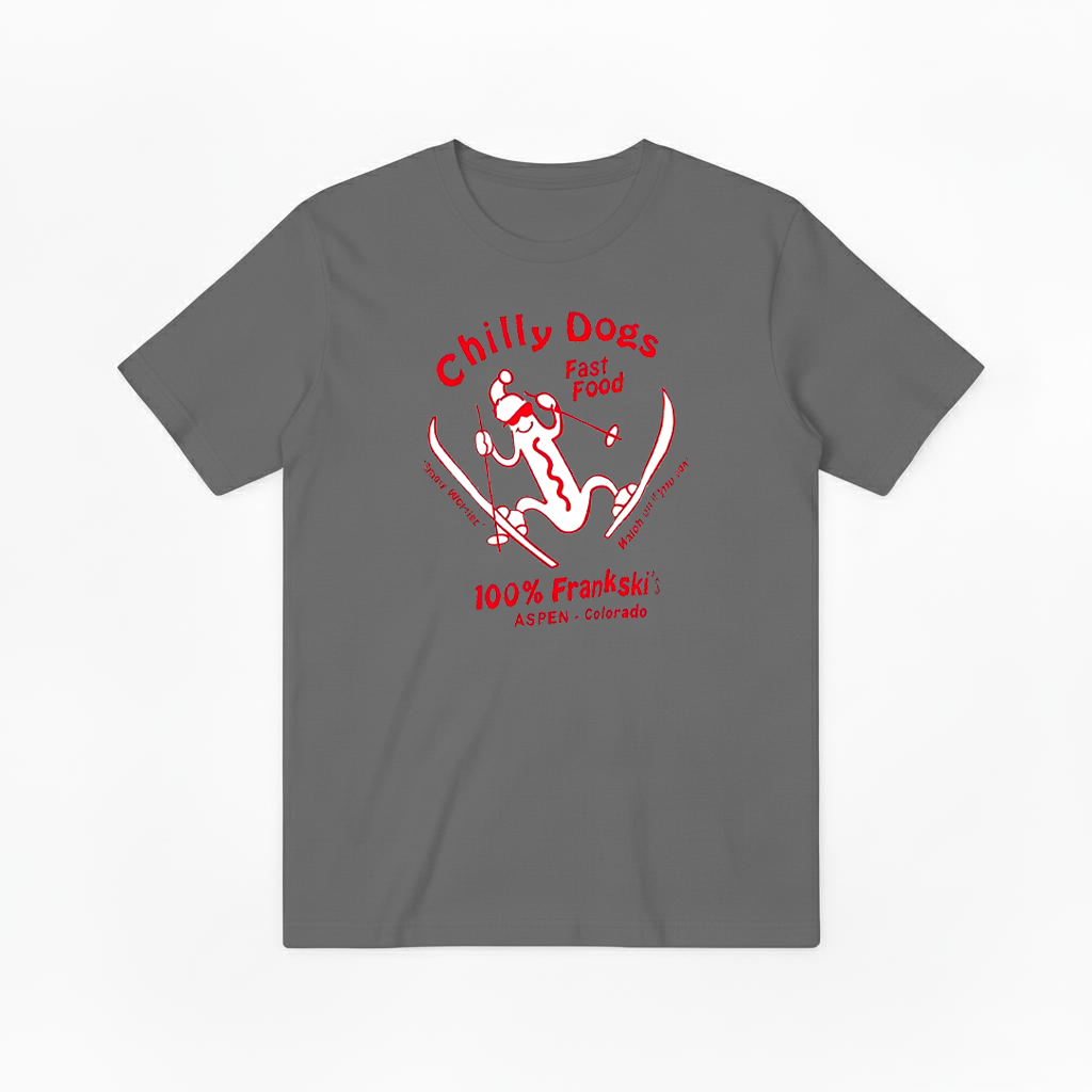 Chilly Dogs Skiing Dachshund Retro Funny Graphic Tee T7104