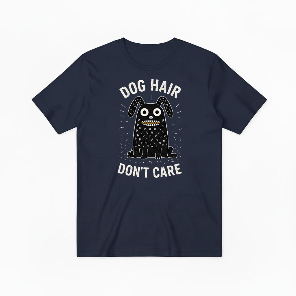 "Dog Hair Don't Care" Funny Monster Dog Graphic Tee T7101