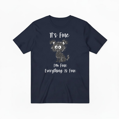 "Everything Is Fine" Funny Messy Dog Graphic Tee T2026