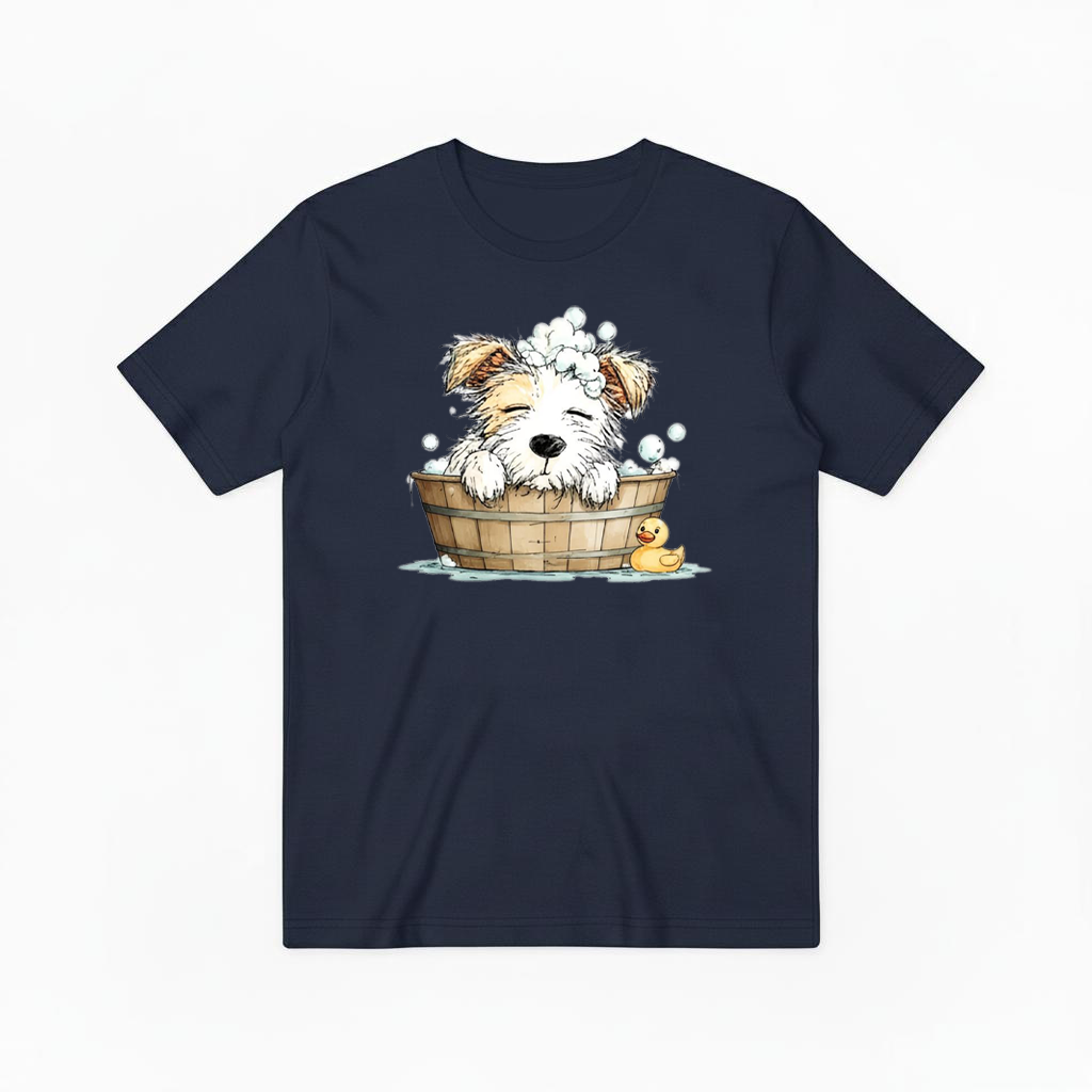 Bubble Bath Puppy Cute Watercolor Graphic Tee T7103