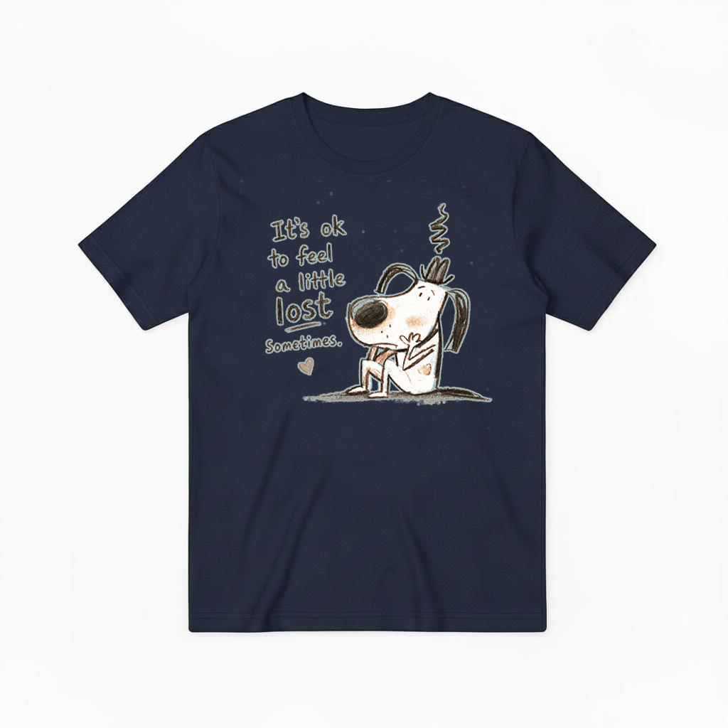 It's Ok To Feel Lost Cute Dog Graphic Tee T7116