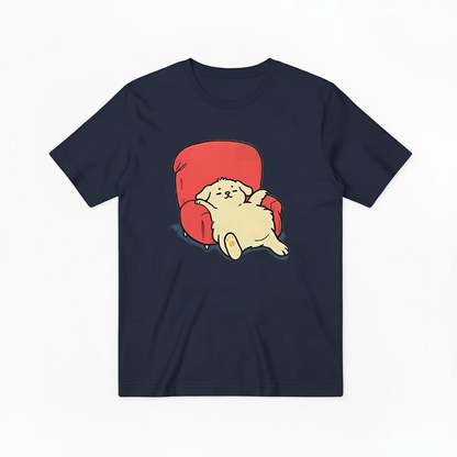Lazy Dog on Sofa Cute Funny Graphic Tee T7094