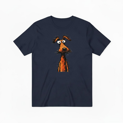 Crazy Eyes Funny Scruffy Dog Cartoon Graphic Tee T7111