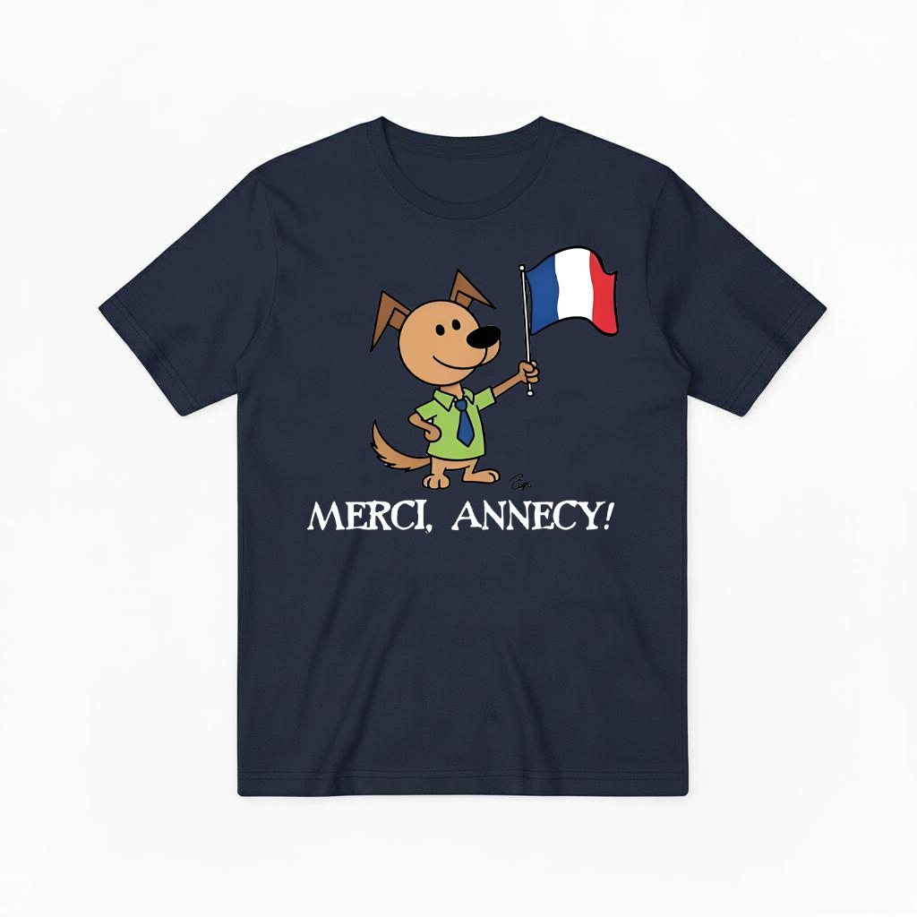 Merci Annecy Funny Dog Graphic Tee T7115
