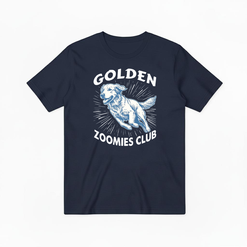 Golden Zoomies Club Retro Golden Retriever Graphic Tee T7110