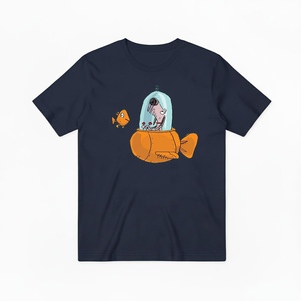 Dog in Fish Sub Funny Graphic Tee T7118