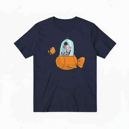 Dog in Fish Sub Funny Graphic Tee T7118