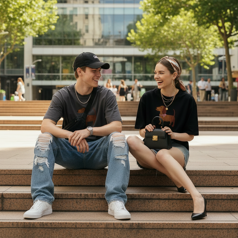Urban steps sitting pose