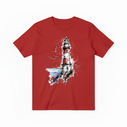 Watercolor Lighthouse Design - Red