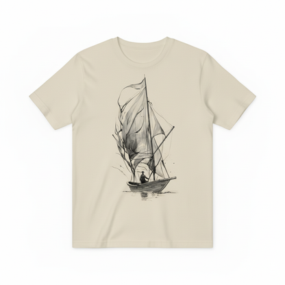 Watercolor Sailboat Design - Beige