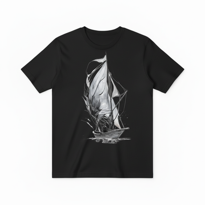 Watercolor Sailboat Design - Black