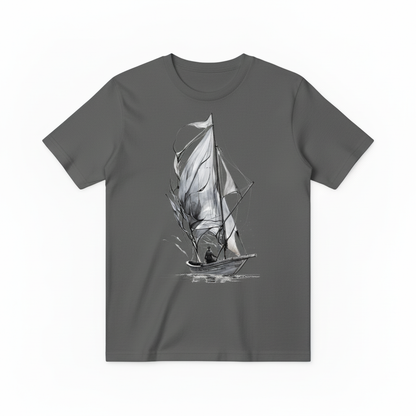 Watercolor Sailboat Design - Dark Gray