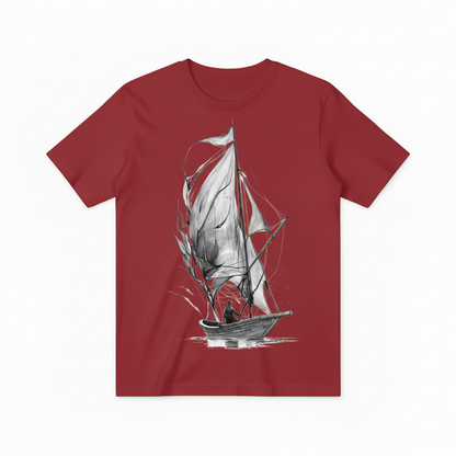 Watercolor Sailboat Design - Red