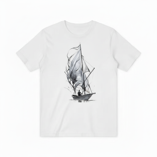 Watercolor Sailboat Design - White