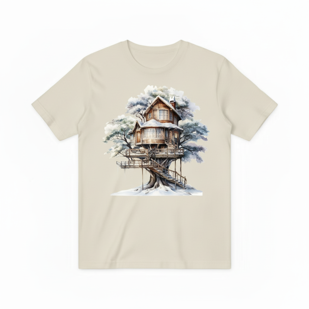 Watercolor Treehouse Design - Beige