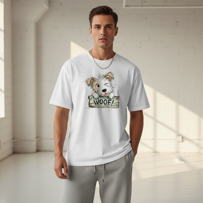 WOOF White Tee Lifestyle Square