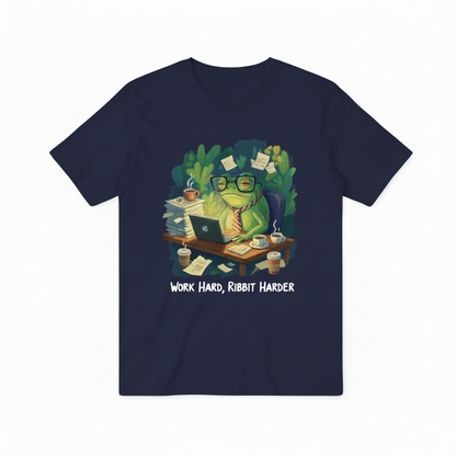 Work Hard Ribbit Harder 深蓝色T恤