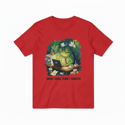 Work Hard Ribbit Harder 红色T恤