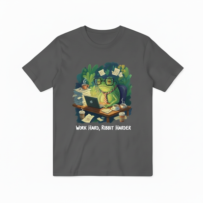 Work Hard Ribbit Harder 深灰色T恤