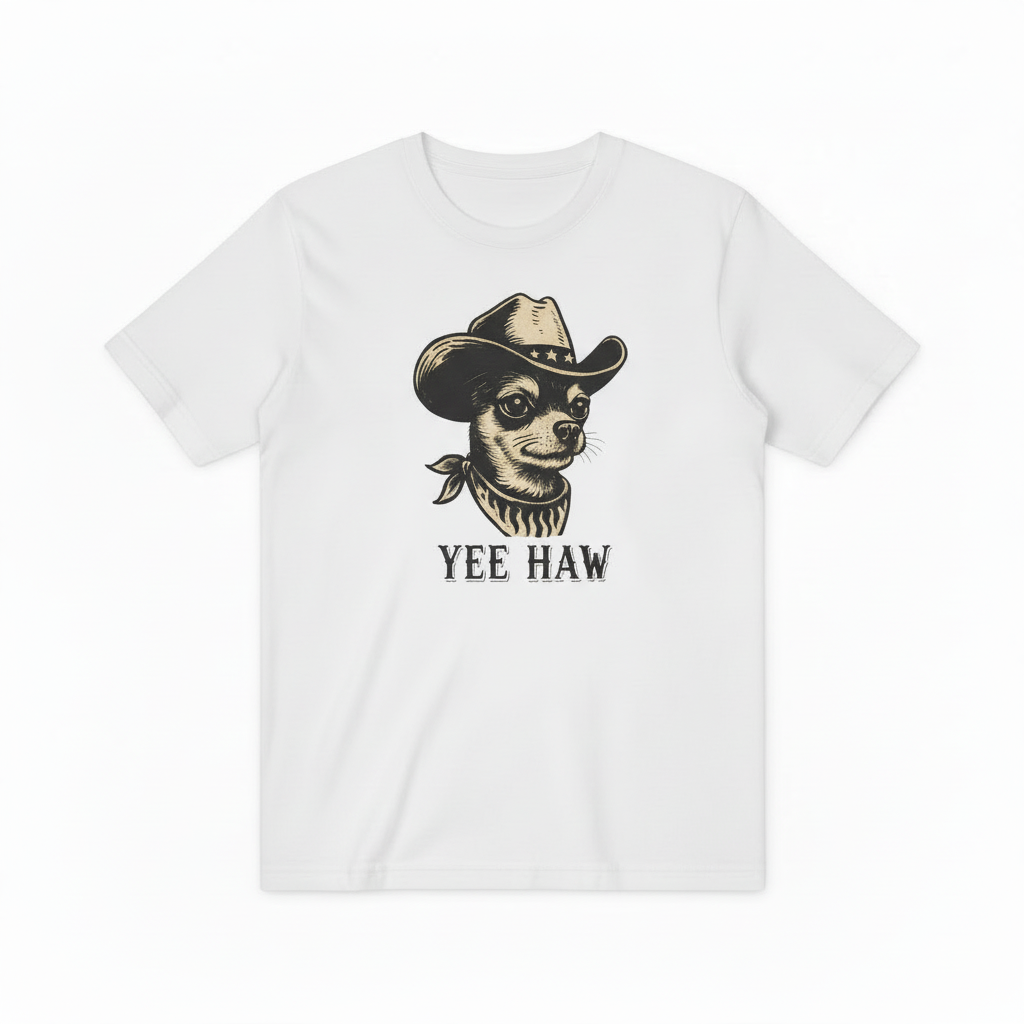 YEE HAW Chihuahua White Tee